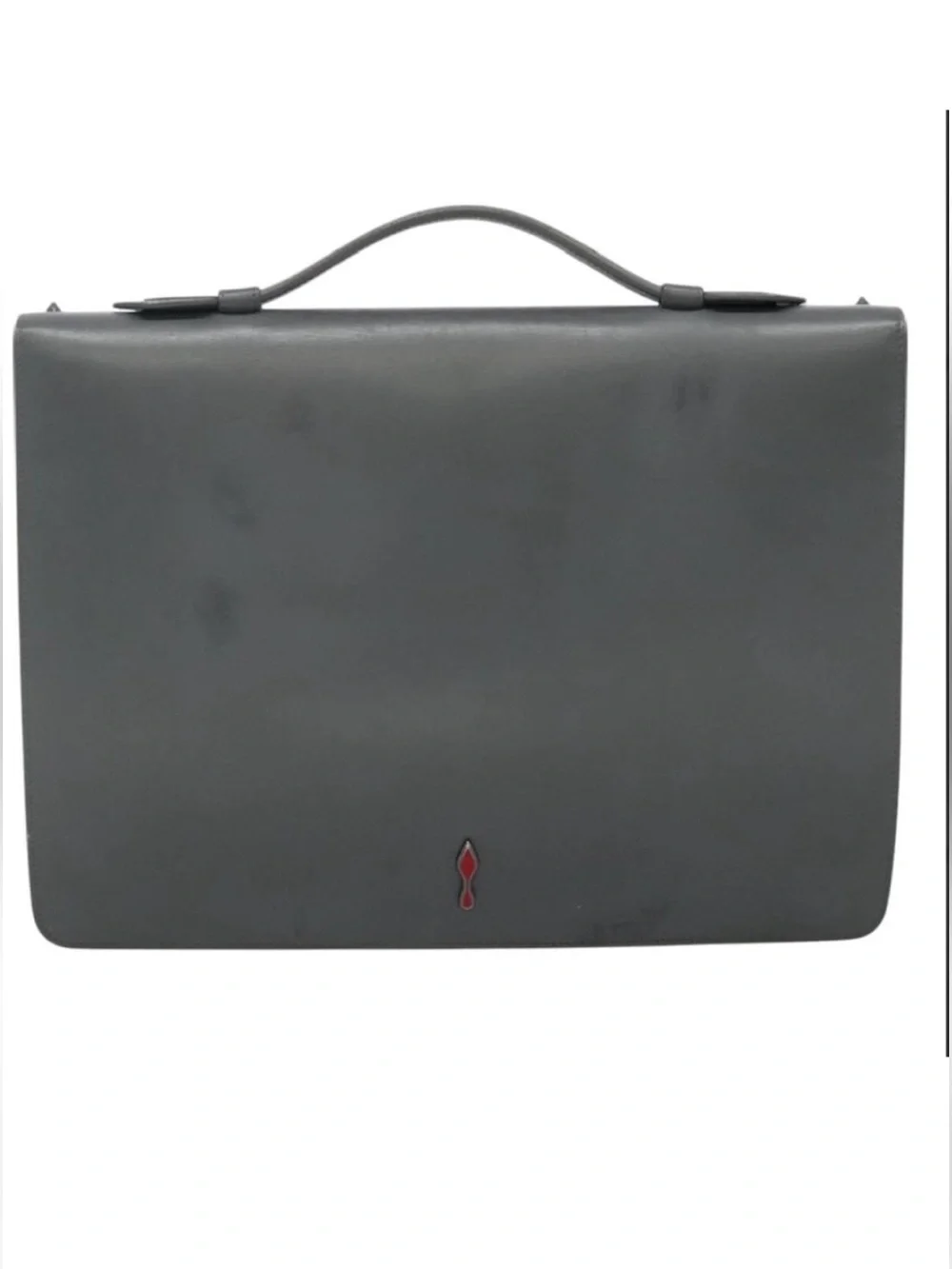 Christian Louboutin Gray Stud-Detail Top-Handle Briefcase
